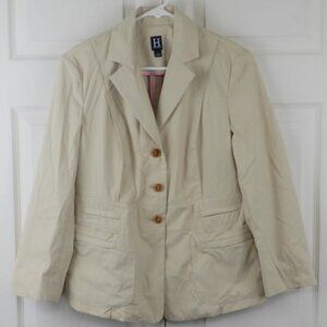 H Hilfiger Tan Button Front Blazer with 6 Front Pockets (CJ021)